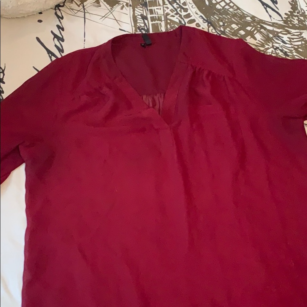 Maroon chiffon blouse